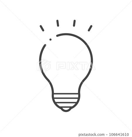 發光燈泡的簡單圖標-閃爍電力和能量的圖像素材 發光燈泡的簡單圖標-閃爍電力和能量的圖像素材 106641610