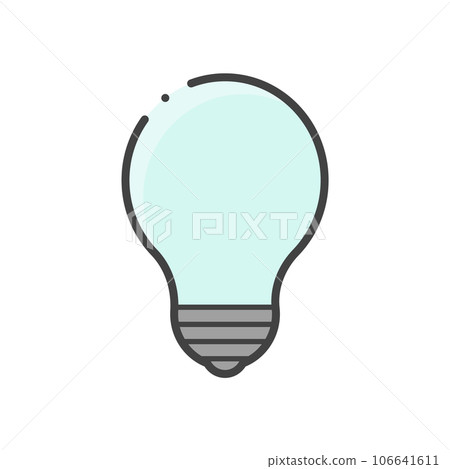 一個簡單的燈泡線條圖標，未點亮-用於電力、停電和節能圖像的材料 106641611