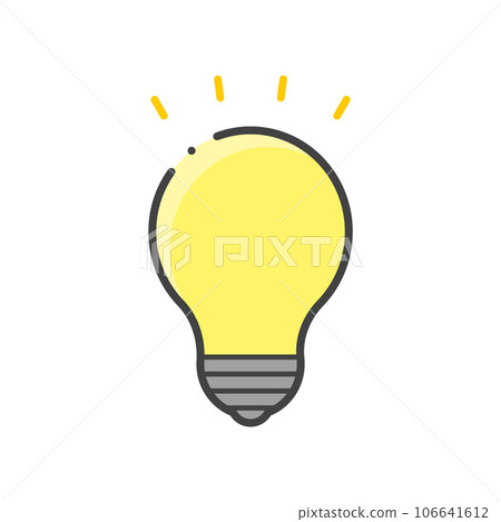 Simple icon of a brightly shining light bulb - image material of flashing electricity energy 106641612