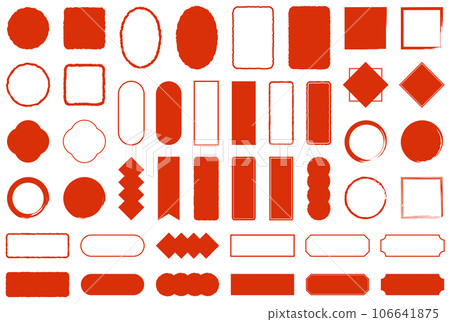 Signature stamp, heading, red set, no text 106641875