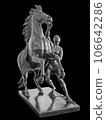Statue of the man and horse isolated with clipping path 106642286