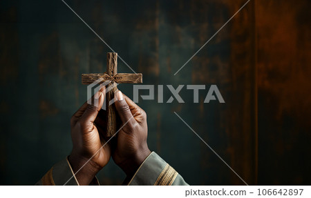 Christianity hands holding religious cross. Pray to god. Person praying in church concept. religion,spirituality,religious,believe,faith,hope,worship.Hand holding religious crucifix cross. Christian Christianity hands holding religious cross. Pray to god. Person praying in church concept. religion,spirituality,religious,believe,faith,hope,worship.Hand holding religious crucifix cross. Christian 106642897