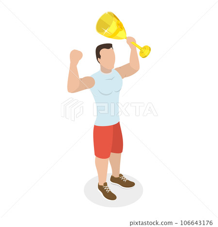 3D Isometric Flat Vector Set of Success, Triumph and Victory. Item 4 106643176