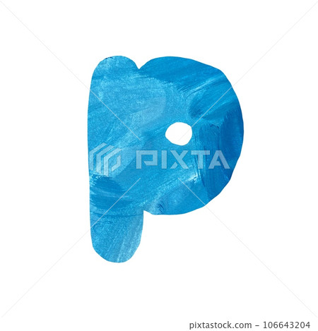 Letter P uppercase alphabet blue textured cut Letter P uppercase alphabet blue textured cut 106643204