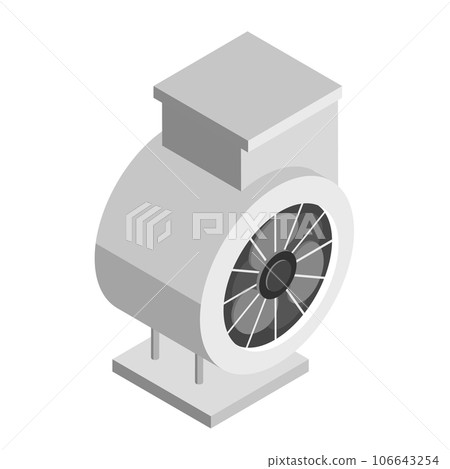 3D Isometric Flat Vector Set of Air Duct System Items. Item 1 106643254