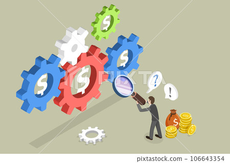3D Isometric Flat Vector Conceptual Illustration of Profit Strategy 106643354