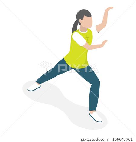 3D Isometric Flat Vector Set of Tai Chi. Item 3 106643761