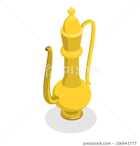 3D Isometric Flat Vector Set of Arabic Teapot. Item 5 106643777