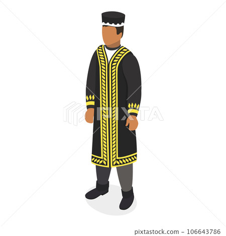 3D Isometric Flat Vector Set of Ethnic Groups. Item 3 106643786