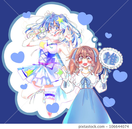 活躍女性和女性偶像,藍色 活躍女性和女性偶像,藍色 106644074