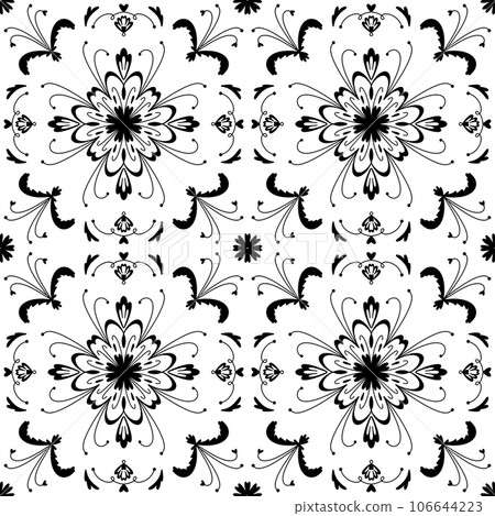 Seamless pattern. Vintage decorative elements. Hand drawn background. Islam, Arabic, Indian, bohemian,ottoman motifs. Perfect for printing on fabric or paper. 106644223
