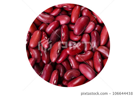 Beans of red dry raw beans on a dark concrete background 106644438