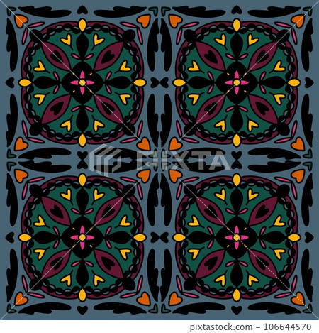 Seamless pattern. Vintage decorative elements. Hand drawn background. Islam, Arabic, Indian, bohemian,ottoman motifs. Perfect for printing on fabric or paper. 106644570