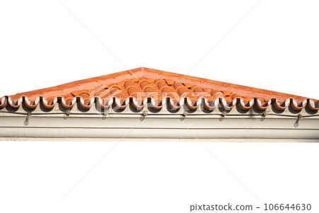 roof made of red tiles isolated 106644630
