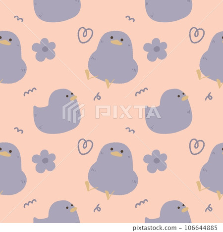 Rubber Duck Pattern cute kawaii cartoon  for baby shower ,nursery ,wallpaper ,book cover,  fabric or other printable cover  106644885