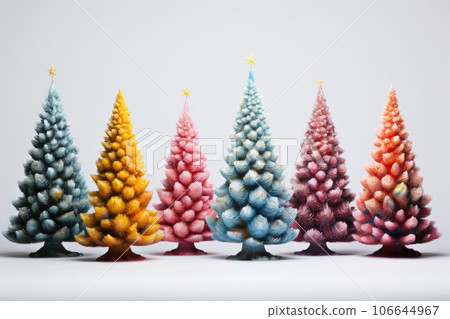 variety of christmas trees isolated on white background 106644967