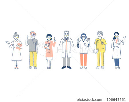 7名不同的醫療專業人員 7名不同的醫療專業人員 106645561