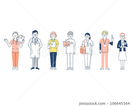7名不同的醫療專業人員 7名不同的醫療專業人員 106645564