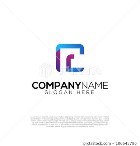 Vector modern R C or R and C letter logo template 106645796
