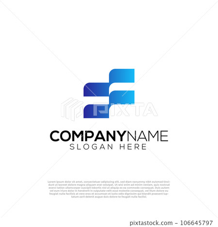 Vector gradient F letter logo template 106645797