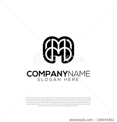 Vector monogram M letter logo template 106645802