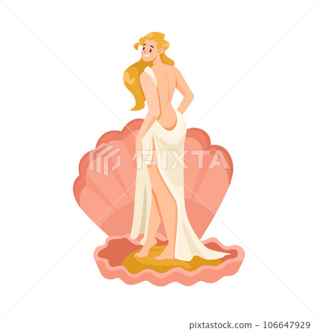 Woman Aphrodite Ancient Greek God and Deity as Figure from Mythology Vector Illustration Woman Aphrodite Ancient Greek God and Deity as Figure from Mythology Vector Illustration 106647929