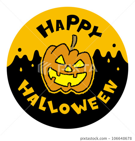 Halloween_HAPPYHALLOWEEN_Image illustration material of an eerie laughing pumpkin 106648678