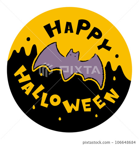 Halloween_HAPPYHALLOWEEN_ Bat image illustration material Halloween_HAPPYHALLOWEEN_ Bat image illustration material 106648684
