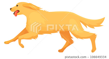 Golden retriever running. Cheerful dog cartoon character 106649334