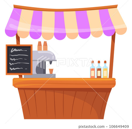 Coffee stand. Cafe street counter cartoon icon 106649409