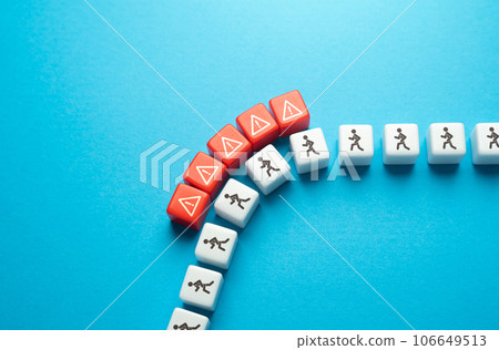 Permissible limits. Guide and warn of dangers. Change the direction of movement with prohibitions, restrictions. Adaptability and resilience. Reassess goals, reevaluate strategies, develop solutions. 106649513