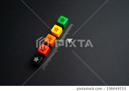 Popularity and scale of stars. Popularity, prestige. Evaluation of service quality. Feedback overview. High reputation rating. Successful business, satisfied customers. 106649533