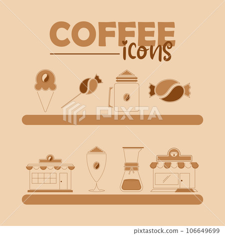 Set of different coffee icons Vector 106649699