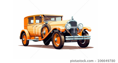 Antique car on white. Stylish retro car. Antique car on white. Stylish retro car. 106649780