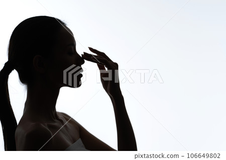 美麗的女人輪廓剪影 106649802