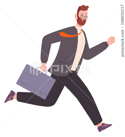Busienssman rushing for work meeting. Career race 106650317