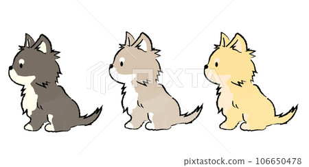 Hand-drawn simple cute Chihuahua illustration sitting 106650478