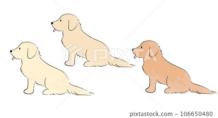 Handwritten style simple cute golden retriever illustration sitting Handwritten style simple cute golden retriever illustration sitting 106650480