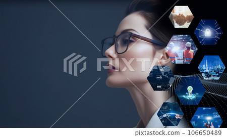 Successful business leader in digital world, DX cyber security, internet safety image Successful business leader in digital world, DX cyber security, internet safety image 106650489