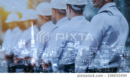 Successful business leader in digital world, DX cyber security, internet safety image 106650494