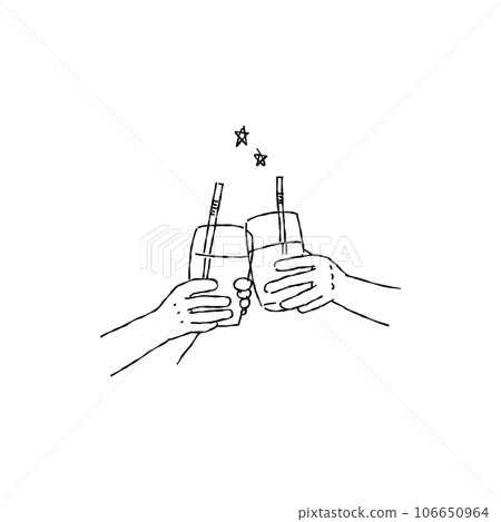 Vector material of people's hands toasting with glasses Vector material of people's hands toasting with glasses 106650964