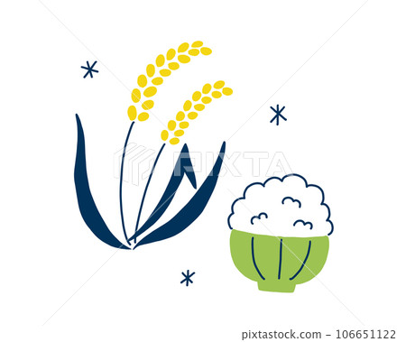 Illustration of rice and rice 106651122