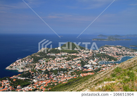 杜布羅夫尼克，克羅地亞世界文化遺產、亞得里亞海明珠，從Srd山看新城 106651904