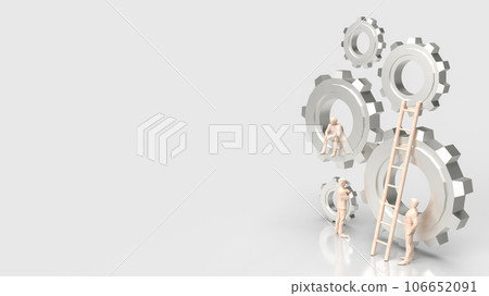 The Business man and gear group 3d rendering 106652091