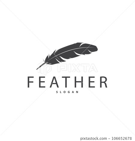 Feather Logo, Animal Wing Design, Vector Icon Template Simple Feather Logo, Animal Wing Design, Vector Icon Template Simple 106652678