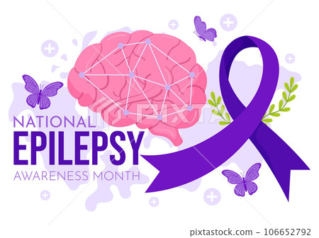 Epilepsy Awareness Month Vector Illustration is Observed Every Year in November with Brain and Mental Health in Flat Cartoon Purple Background Epilepsy Awareness Month Vector Illustration is Observed Every Year in November with Brain and Mental Health in Flat Cartoon Purple Background 106652792