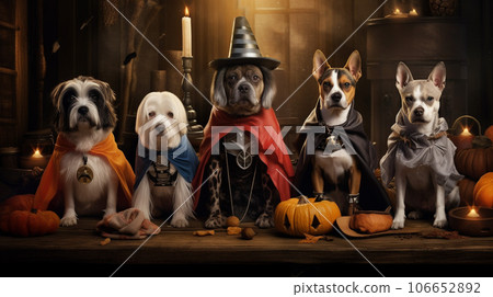 Furry Friends in Spooky Attire 106652892