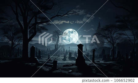 Midnight Mystique: Tombstone Shadows in Moonlight Midnight Mystique: Tombstone Shadows in Moonlight 106652902