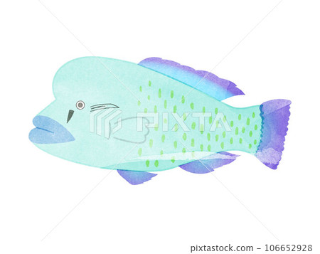 眼鏡莫奇諾魚的可愛水彩風格插圖 106652928