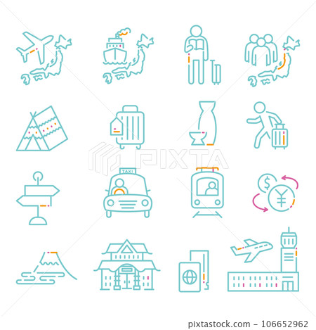 入站圖標薄荷藍 3 種顏色 106652962